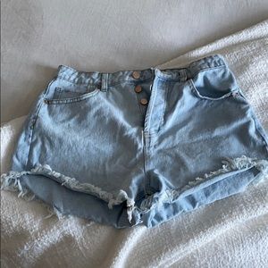 Wild Fable Frayed HW Denim Shorts